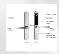 قفل ذكي بمقبض قصير لأبواب السحاب IP65 والمساحات ال...