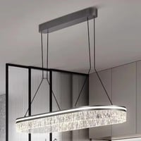 ثريا مودرن مستطيلة اسود مطفي| إضاءة ذكية بـ 3 ألوا...