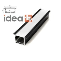 بروفايل المنيوم 8×3.5 سم بشفة سيلفر 3 امتار مجرى ل...