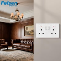 فيش 7×14 مجوز 13 امبير بيانو ابيض مفتاح ولمبة Fels...