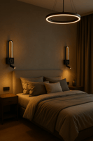 أبليك جداري مودرن فاخر مع لمبة قراءة LED ذكية | 20...