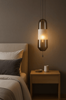 اضاءة زجاجية معلقة اسود مودرن موديل 3920S