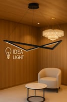 ثريا مودرن سوداء من الألمنيوم - إضاءة LED صفراء، م...