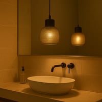 تعليقة إنارة ديكور بتصميم شبكي زجاجي معتم – موديل...