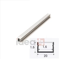 بروفايل ارضي المنيوم بدون شفة سيلفر 1.6×20 مم بطول...
