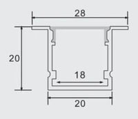بروفايل ألمنيوم 2×2 سم بدون شفة – لون سليفر ، بطول...