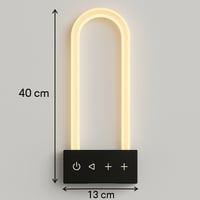 مصباح جداري LED 2053-2-BK | تصميم حرف U بتحكم لمس...