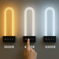 مصباح جداري LED 2053-2-BK | تصميم حرف U بتحكم لمس...