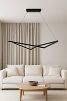 ثريا سقف LED مودرن | أسود ألمنيوم | إضاءة صفراء 32...