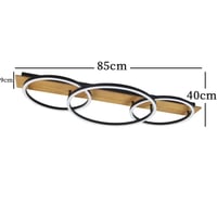 ثريا سقف خشبي حلقات LED | إضاءة عصرية 40W لمنزلك (...