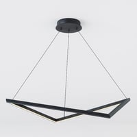 ثريا مودرن سوداء من الألمنيوم - إضاءة LED صفراء، م...