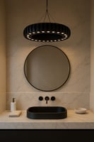 علاقي إنارة دائري أسود – هيكل ألمنيوم بتصميم عصري...