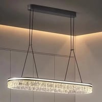 ثريا مودرن مستطيلة اسود مطفي| إضاءة ذكية بـ 3 ألوا...