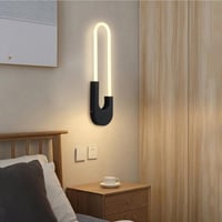 ابليك جداري 2058 BK | تصميم U مودرن | 3 ألوان إضاء...