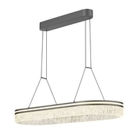 ثريا مودرن مستطيلة اسود مطفي| إضاءة ذكية بـ 3 ألوا...