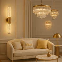 أبليك جداري مودرن أنبوبي ذهبي فاخر بطول 40 سم عرض...