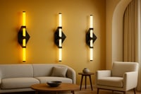 أبليك جداري اسود | إضاءة ثلاثية الألوان | طول 60 س...