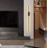 أبليك جداري LED مودرن اسود مسطرة انارة 3لون اضاءة...