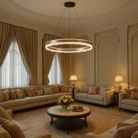 ثريا مودرن حلقات متداخلة فضي مطفي مفرد| إضاءة ذكية...