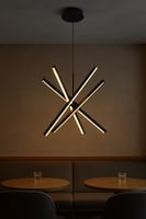 ثريا مودرن بتصميم متداخل عصري – أسود، 48 وات، مقاس...