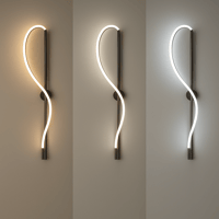 أبليك جداري مودرن اسود LED أنبوبي 3×1 بثلاث ألوان...