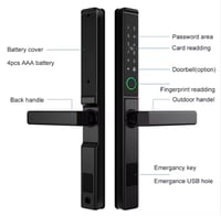 قفل باب ألمنيوم ذكي داخلي/خارجي — مقاوم للعوامل ال...