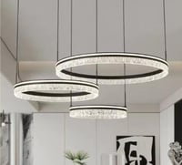 ثريا مودرن دوائر متداخلة اسود ثلاثية | إضاءة ذكية...