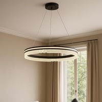 ثريا دائرية مفردة ذكيةكرستال| 3 ألوان | قطر 60 سم...