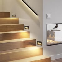 لمبات درج LED مربعة جرم اسود من الألومنيوم IP65 ضم...