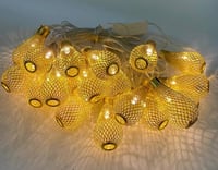 زينة كوخ نحاسي بطول 3 متر نزول 10 سم انارة اصفر 30...