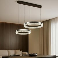 ثريا مودرن دوائر متداخلة اسود ثلاثية | إضاءة ذكية...