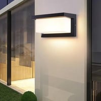 انارة جداري خارجي المنيوم LED أسود بإضاءة صفراء 30...