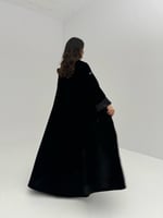عباية مخمل أسود مع شيفون قصة كلوش