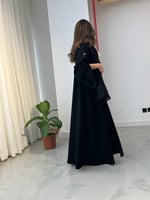 عباية كريب سيراميك أسود فاحم قصة كلوش