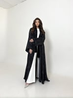 عباية حرير جاكار تركي أسود قصة نص كلوش