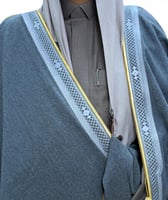 بشت شتوي وبر طبيعي هندي رمادي فاتح