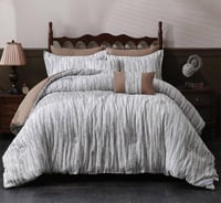 طقم لحاف 8 قطع جاكار كينج قطن فاخر