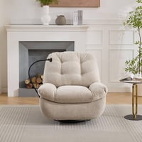 كرسي إسترخاء هزاز دوار كلاسيك 6069B مع حامل هاتف ب...