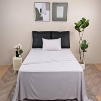 شرشف سرير 3 قطع نفر ونص أبيض ساده