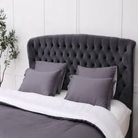 طقم لحاف 7 قطع نفرين فندقي فاخر رصاصي و أبيض