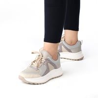 حذاء رياضي بيج ورمادي- OTTIMO