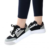 حذاء رياضي اسود ورمادي وابيض- OTTIMO