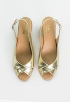 صندل بيناز ذهبي جلد متقاطع من الأمام