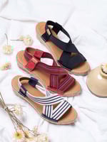 TINA- صندل صيفي مخطط بالكحلي