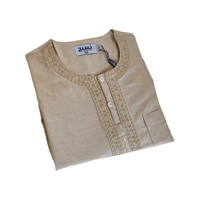 بيج تطريز ذهبي خفيف