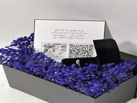 خاتم فضة قلب مع ورد مجفف