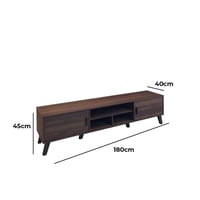طاولة تلفزيون بني 160-180 سم مع رفوف جدارية وستاند...