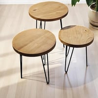 طقم طاولات ضيافة وخدمة مكونة من 3 قطع