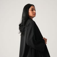 عبايه شيفون منقط مع كريب