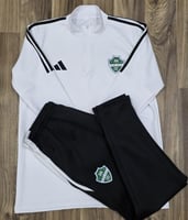 طقم تمرين الابيض مع سروال طويل